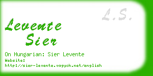 levente sier business card